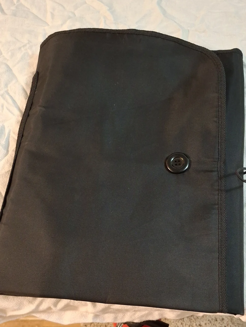Black Folding Organizer, Nylon Fabric With Clear Plastic Dividers
